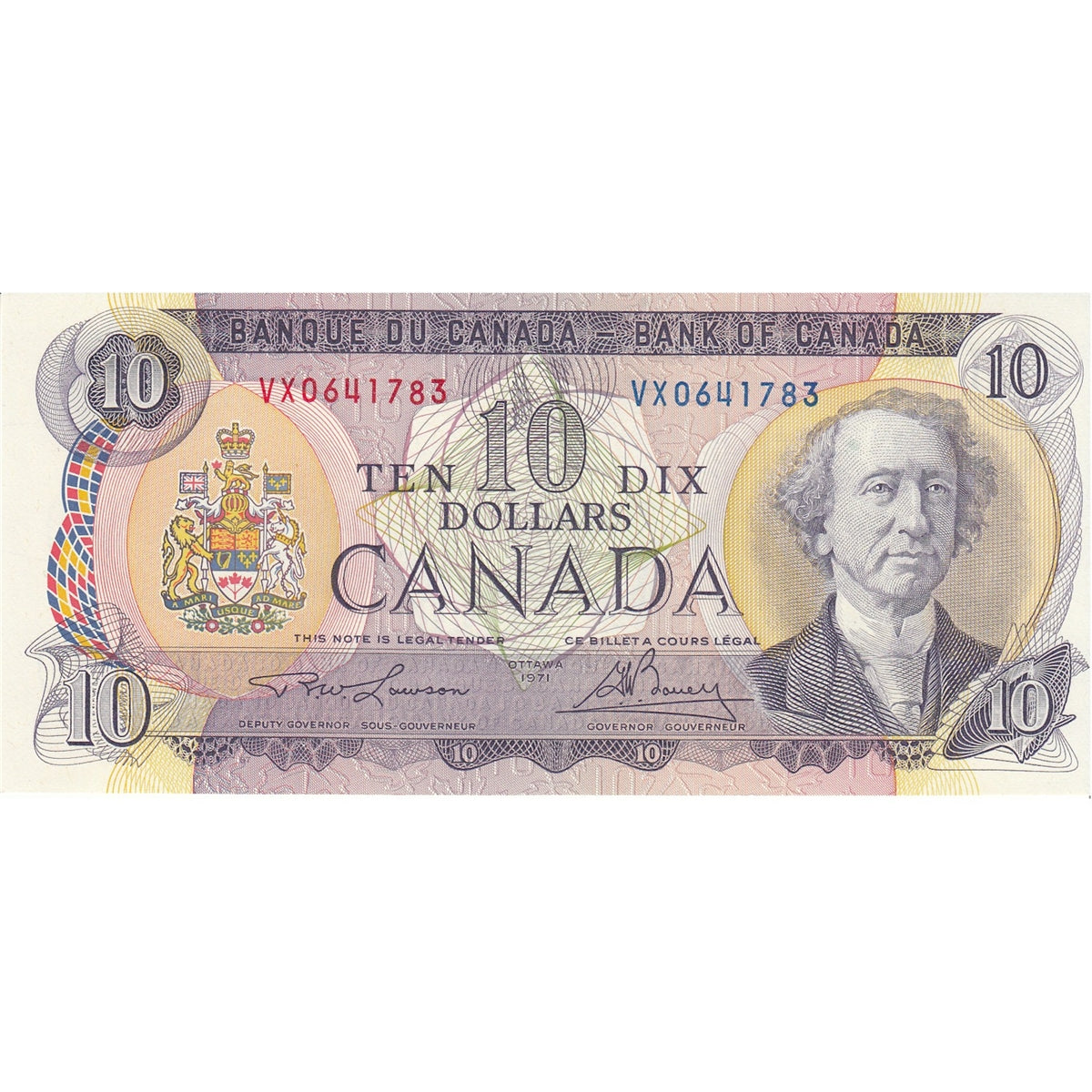 BC-49c 1971 Canada $10 Lawson-Bouey, VX, Choice Uncirculated (CUNC63)