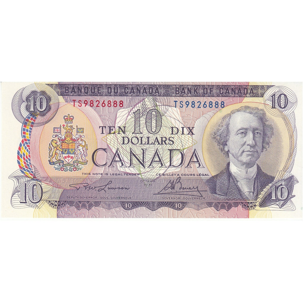 BC-49c 1971 Canada $10 Lawson-Bouey, TS, Choice Uncirculated (CUNC63)