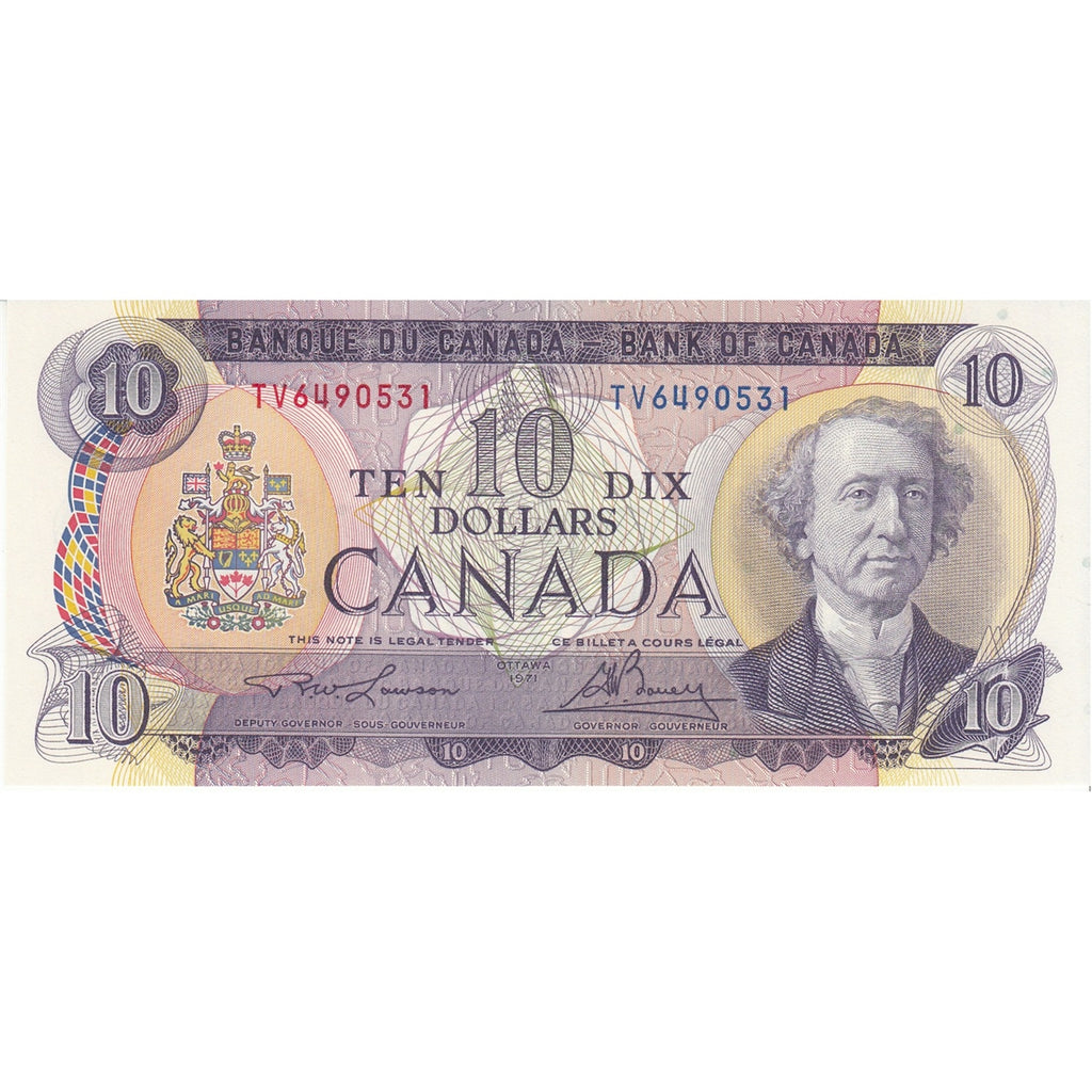 BC-49c 1971 Canada $10 Lawson-Bouey, TV, Choice Uncirculated (CUNC63)