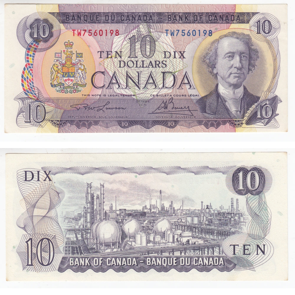 BC-49c 1971 Canada $10 Lawson-Bouey, TW, Uncirculated (MS60)