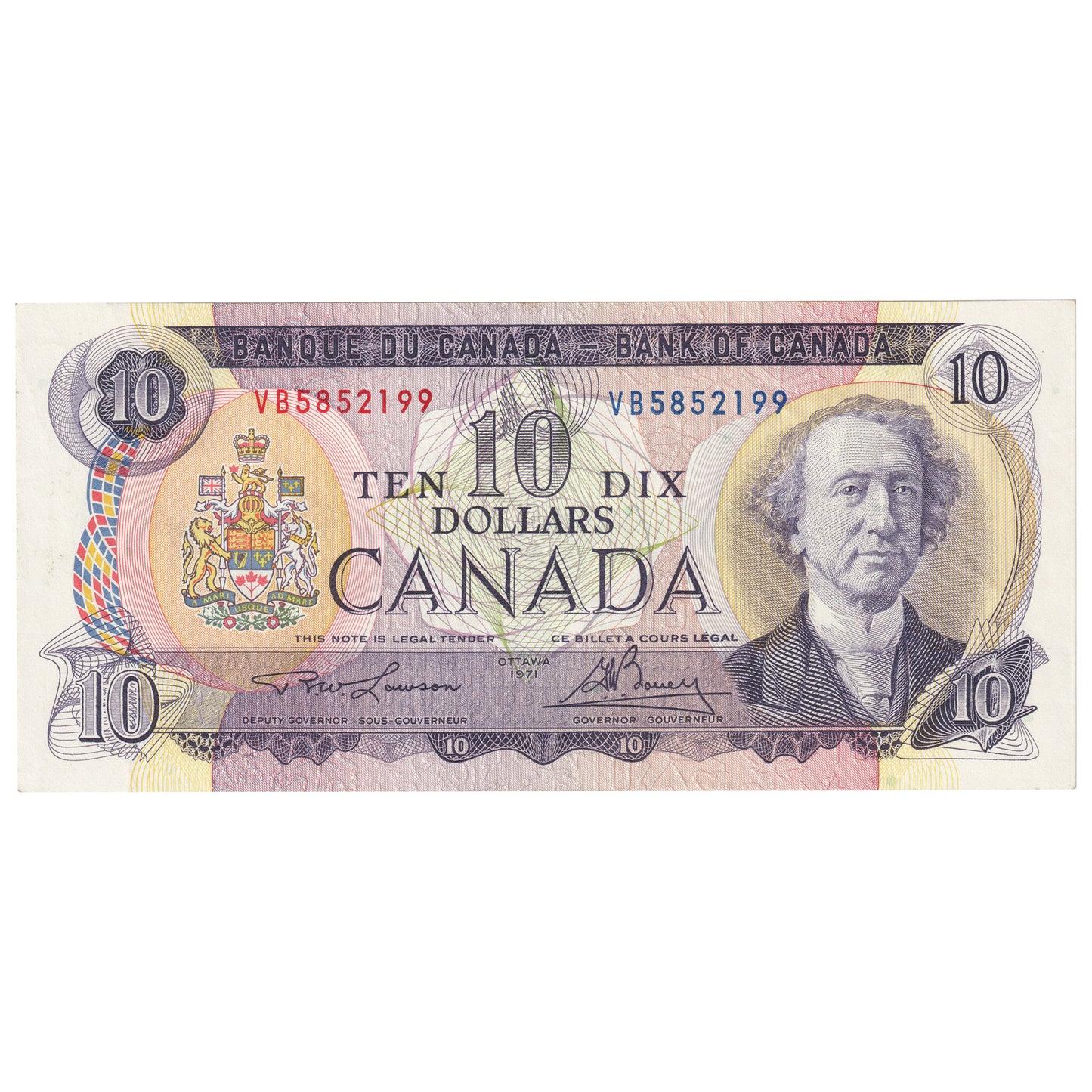 BC-49c 1971 Canada $10 Lawson-Bouey, VB, Circ