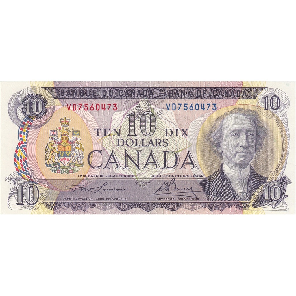 BC-49c 1971 Canada $10 Lawson-Bouey, VD, Choice Uncirculated (CUNC63)