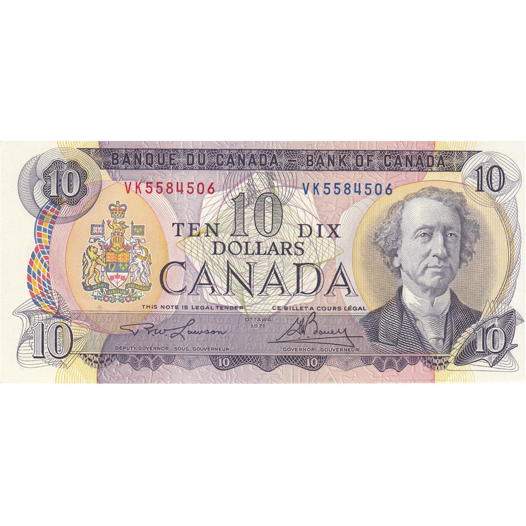 BC-49c 1971 Canada $10 Lawson-Bouey, VK, Choice Uncirculated (CUNC63)