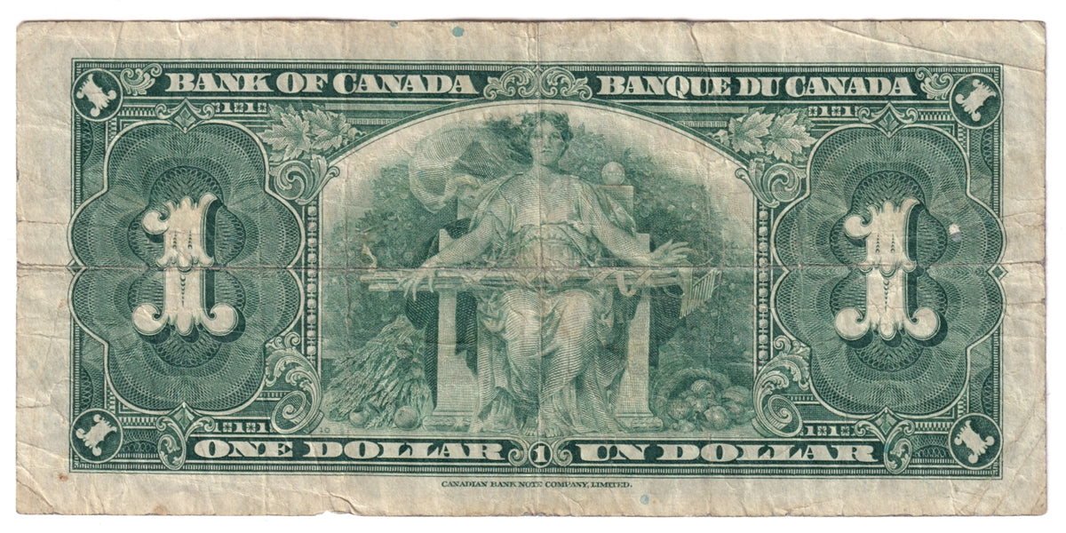 BC-21c 1937 Canada $1 Gordon-Towers, K/A, CIRC