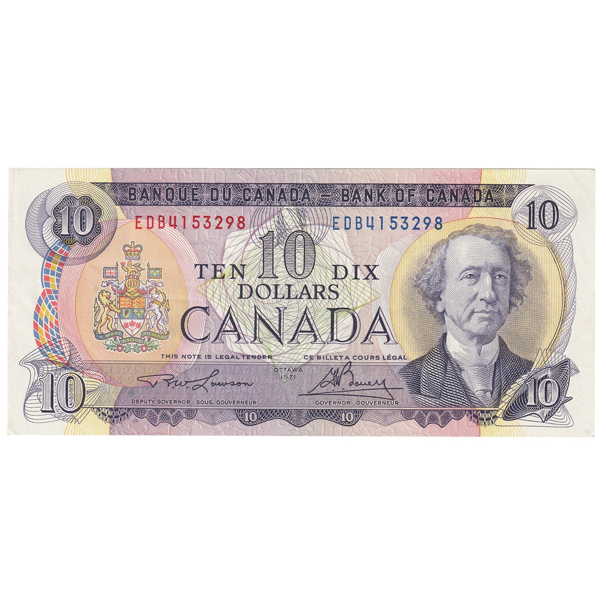 BC-49c-i 1971 Canada $10 Lawson-Bouey, EDB, CIRC