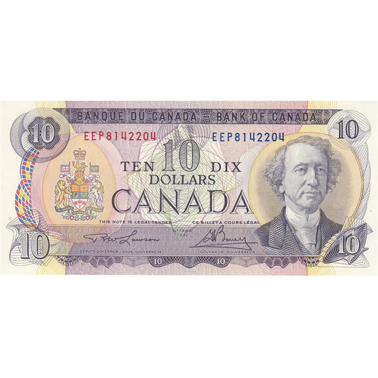 BC-49c-i 1971 Canada $10 Lawson-Bouey, EEP, Uncirculated (MS60)