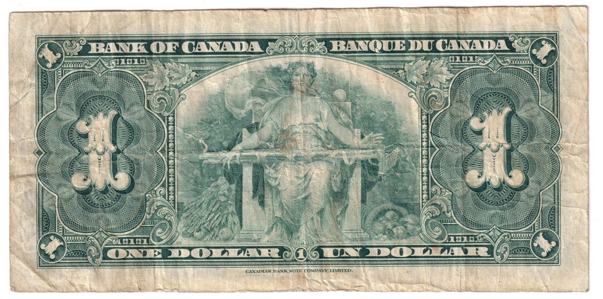 BC-21c 1937 Canada $1 Gordon-Towers, L/L, CIRC