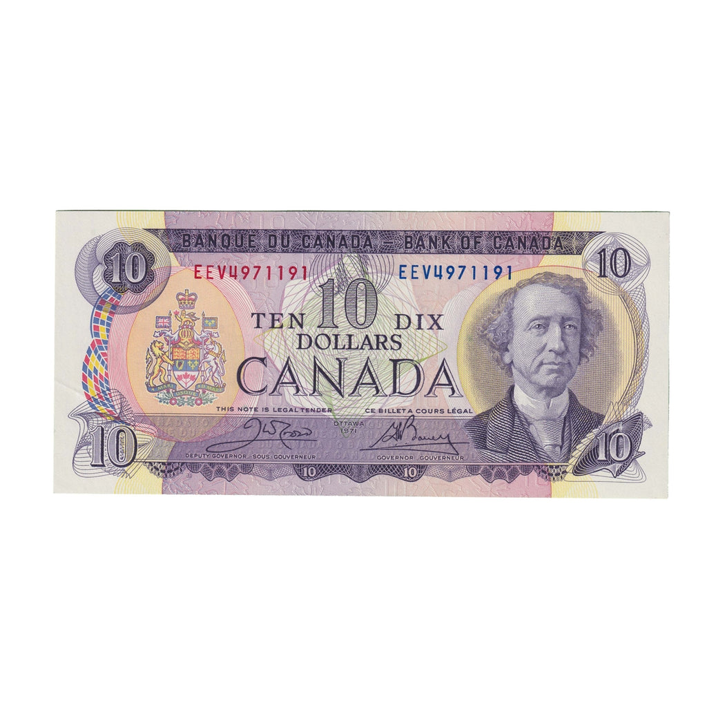 BC-49d 1971 Canada $10 Crow-Bouey, EEV, Steel, Uncirculated (MS60)