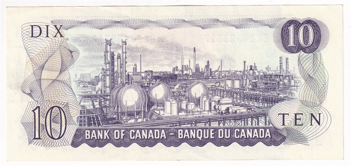 BC-49d 1971 Canada $10 Crow-Bouey, EEZ, Almost Uncirculated (AU50)