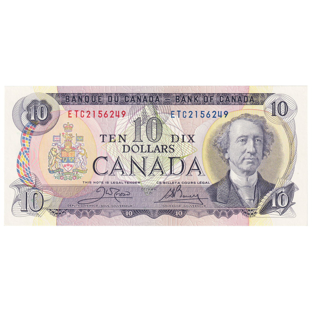BC-49d 1971 Canada $10 Crow-Bouey, ETC, Uncirculated (MS60)
