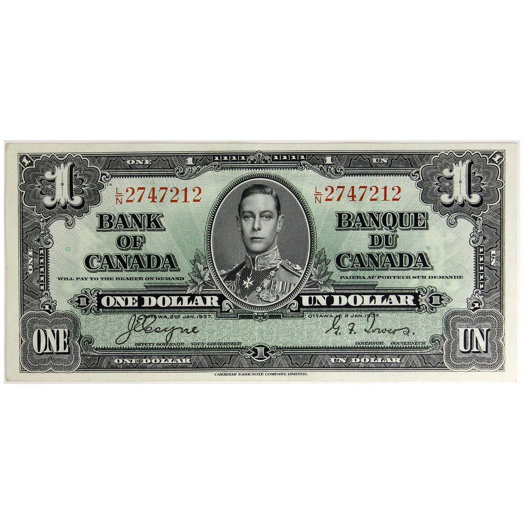 BC-21d 1937 Canada $1 Coyne-Towers, L/N, EF-AU (EF45)