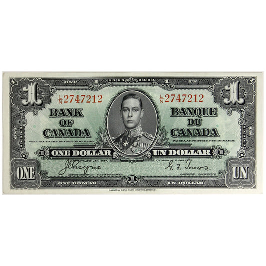 BC-21d 1937 Canada $1 Coyne-Towers, L/N, EF-AU (EF45)