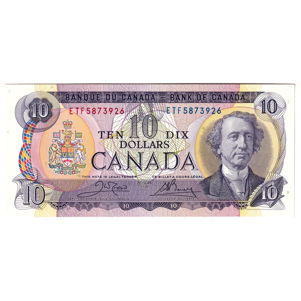 BC-49d 1971 Canada $10 Crow-Bouey, ETF, Choice Uncirculated (CUNC63)