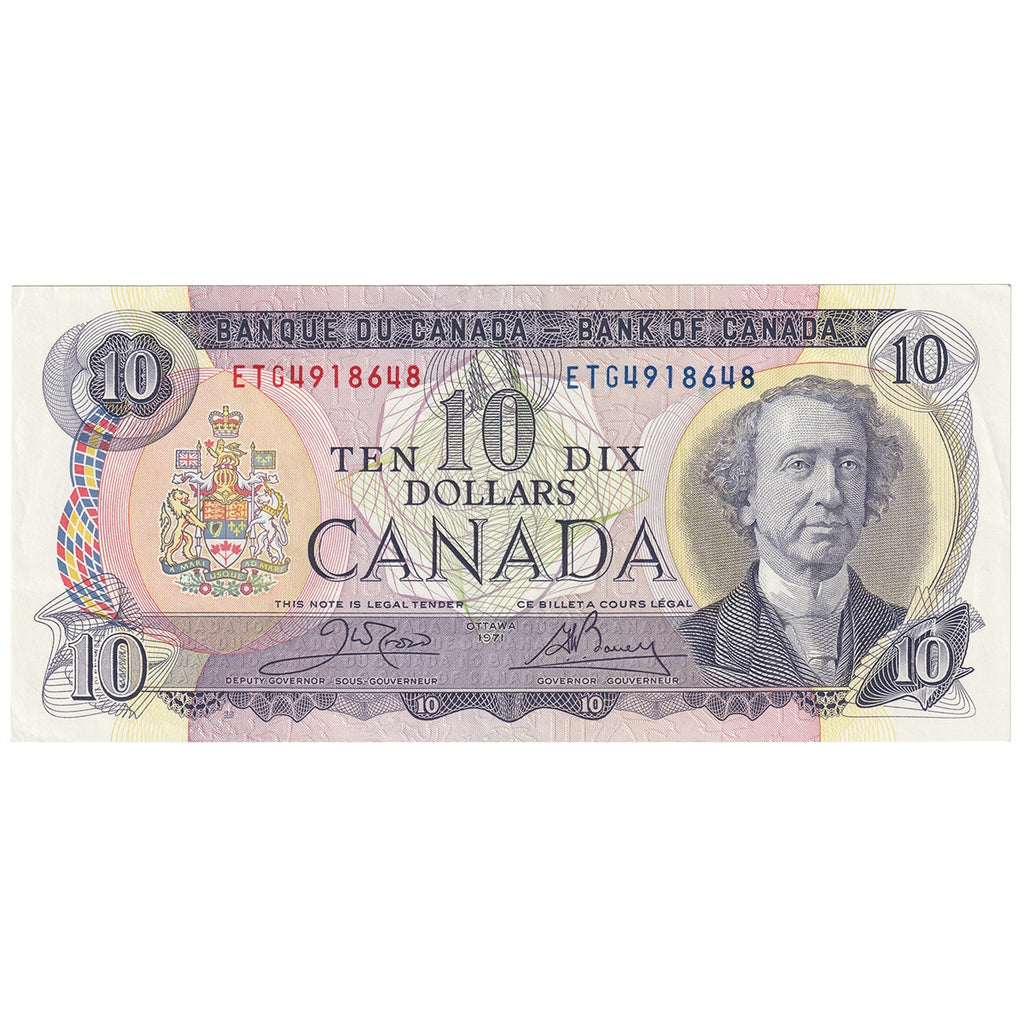 BC-49d 1971 Canada $10 Crow-Bouey, ETG, CIRC