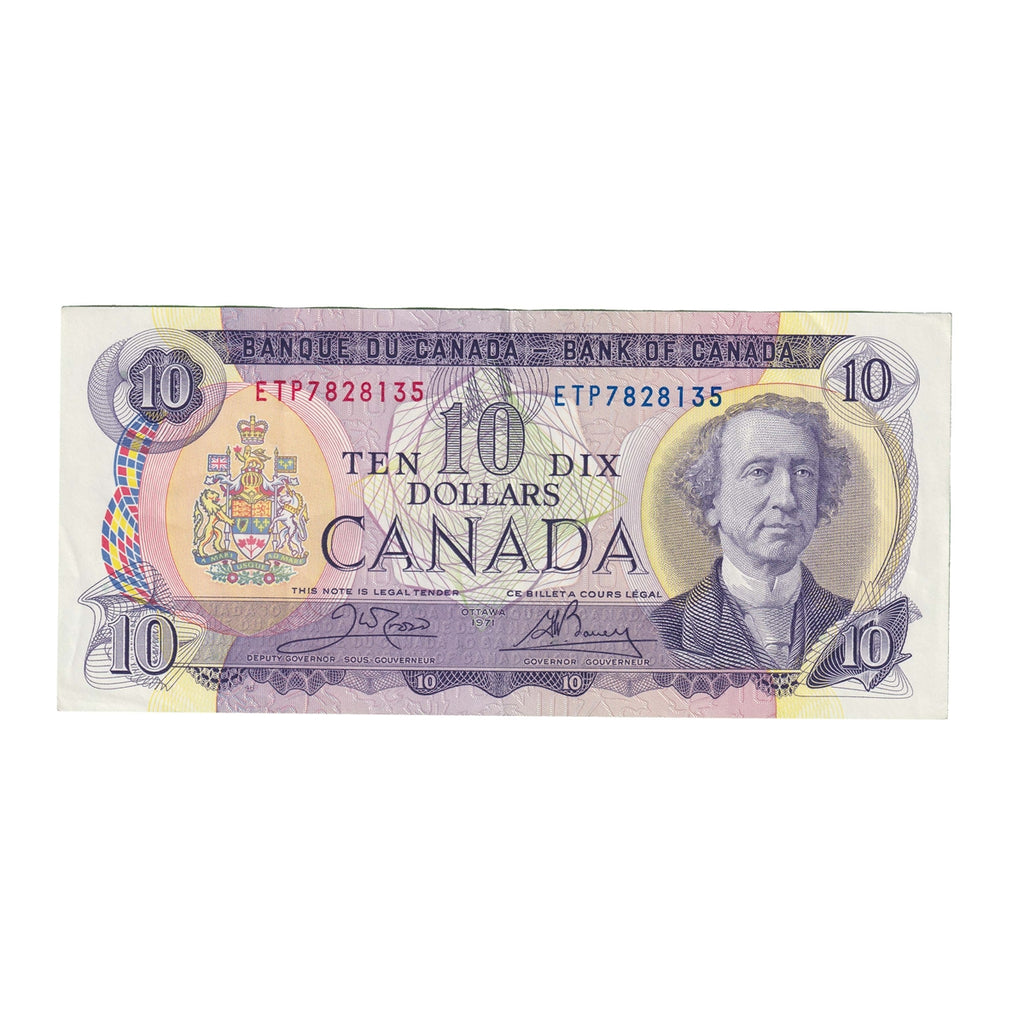 BC-49d 1971 Canada $10 Crow-Bouey, ETP, Circ