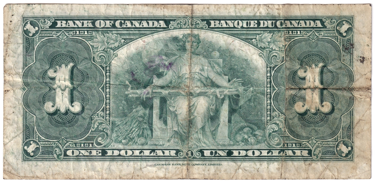 BC-21c 1937 Canada $1 Gordon-Towers, M/M, CIRC