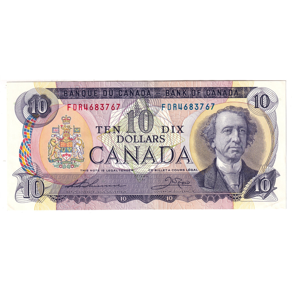 BC-49e 1971 Canada $10 Thiessen-Crow, FDR, CIRC