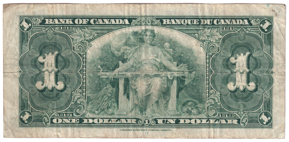 BC-21c 1937 Canada $1 Gordon-Towers, U/A, CIRC