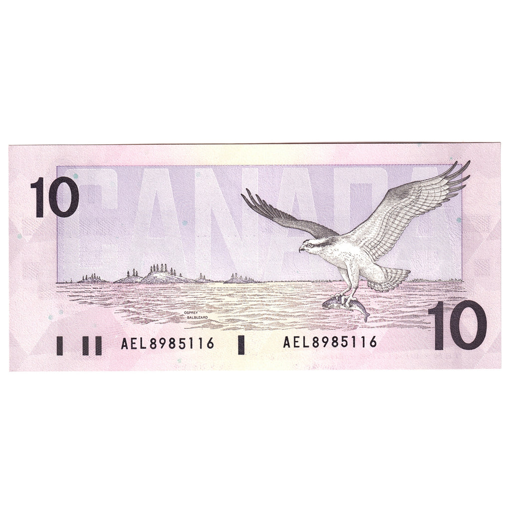 BC-57a 1989 Canada $10 Thiessen-Crow, AEL, Uncirculated (MS60)