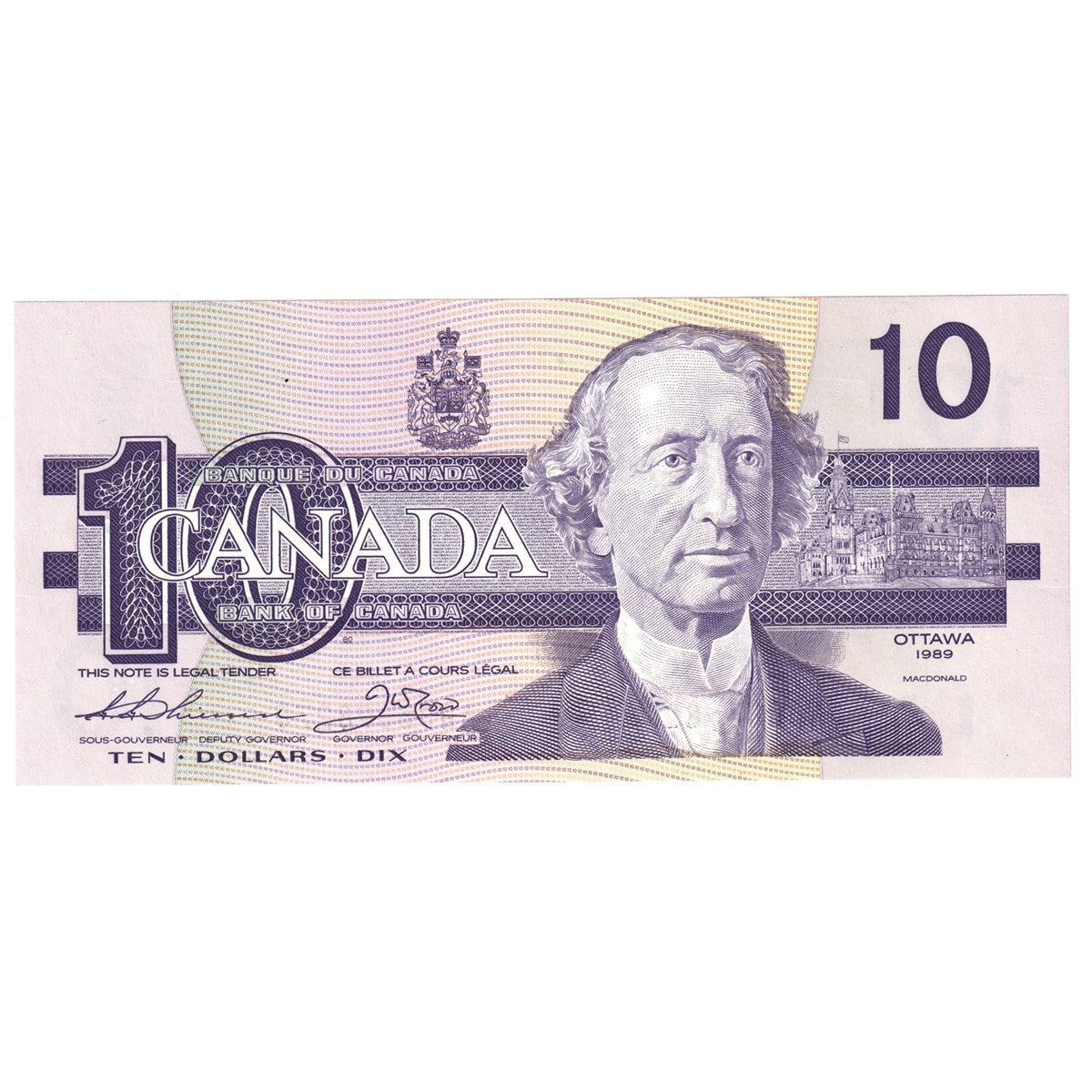 BC-57a 1989 Canada $10 Thiessen-Crow, ADC, Choice Uncirculated (CUNC63)