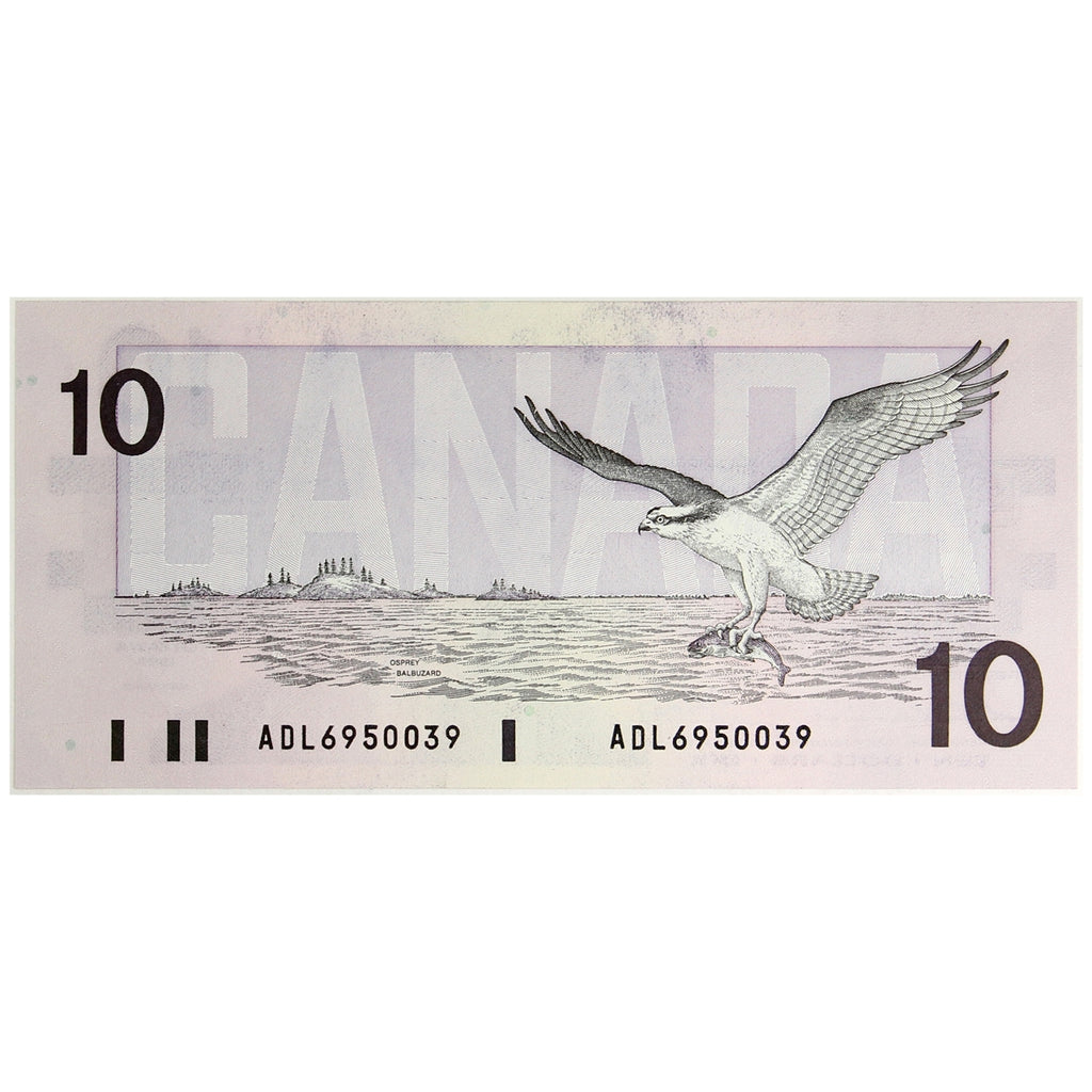 BC-57a 1989 Canada $10 Thiessen-Crow, ADL, Choice Uncirculated (CUNC63)