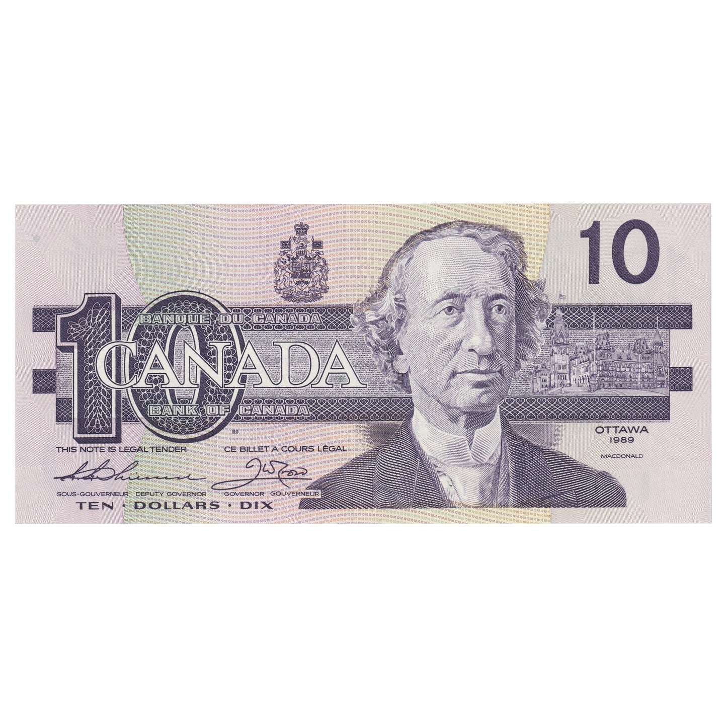 BC-57a 1989 Canada $10 Thiessen-Crow, ADY, Uncirculated (MS60)