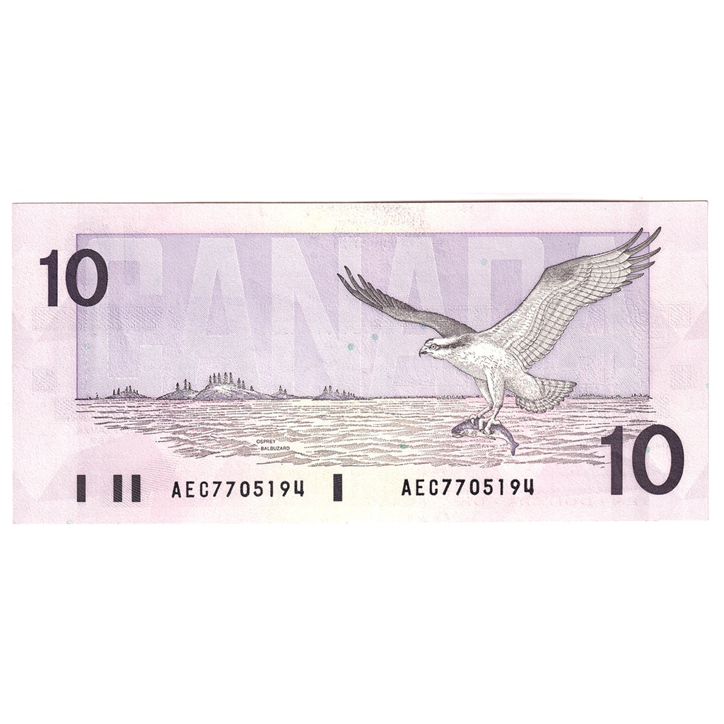 BC-57a 1989 Canada $10 Thiessen-Crow, AEC, AU-UNC (AU55)