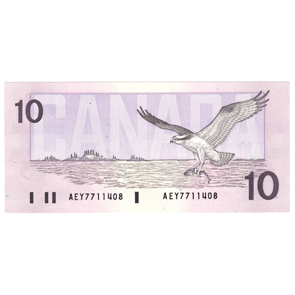 BC-57a 1989 Canada $10 Thiessen-Crow, AEY, Uncirculated (MS60)
