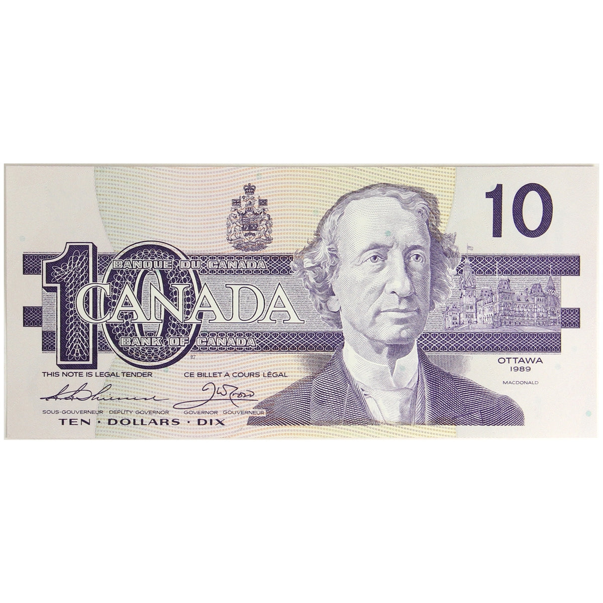 BC-57a 1989 Canada $10 Thiessen-Crow, ATE, Choice Uncirculated (CUNC63)
