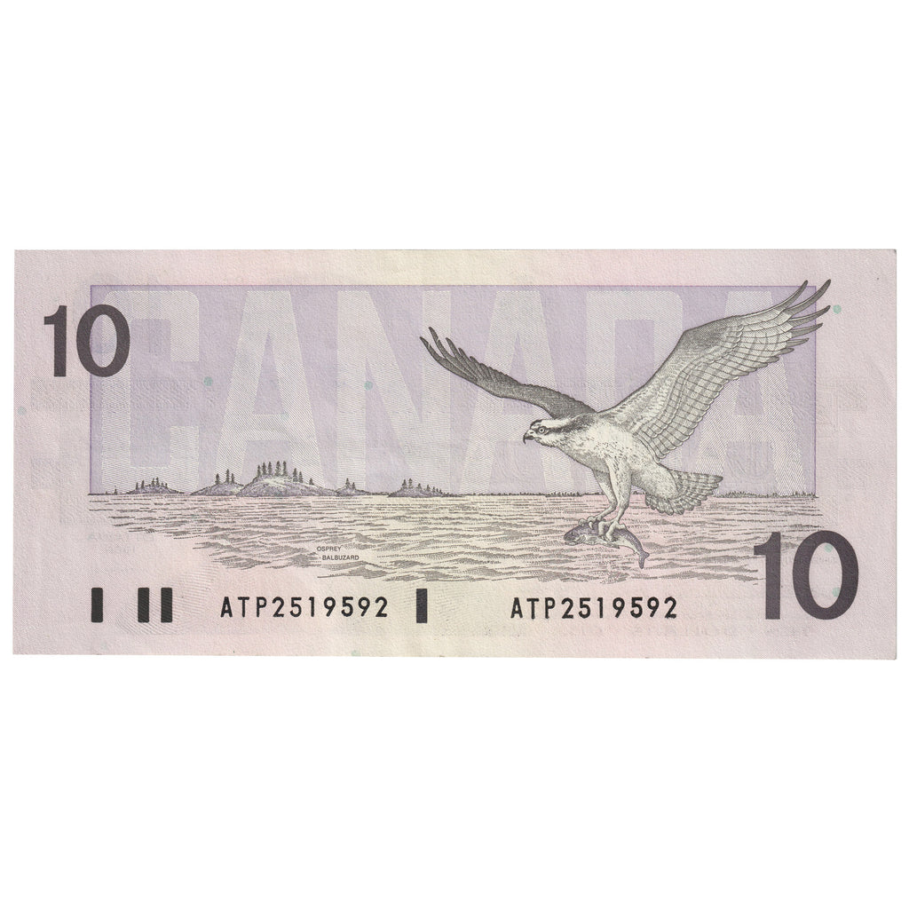 BC-57a 1989 Canada $10 Thiessen-Crow, ATP, AU