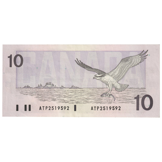 BC-57a 1989 Canada $10 Thiessen-Crow, ATP, AU