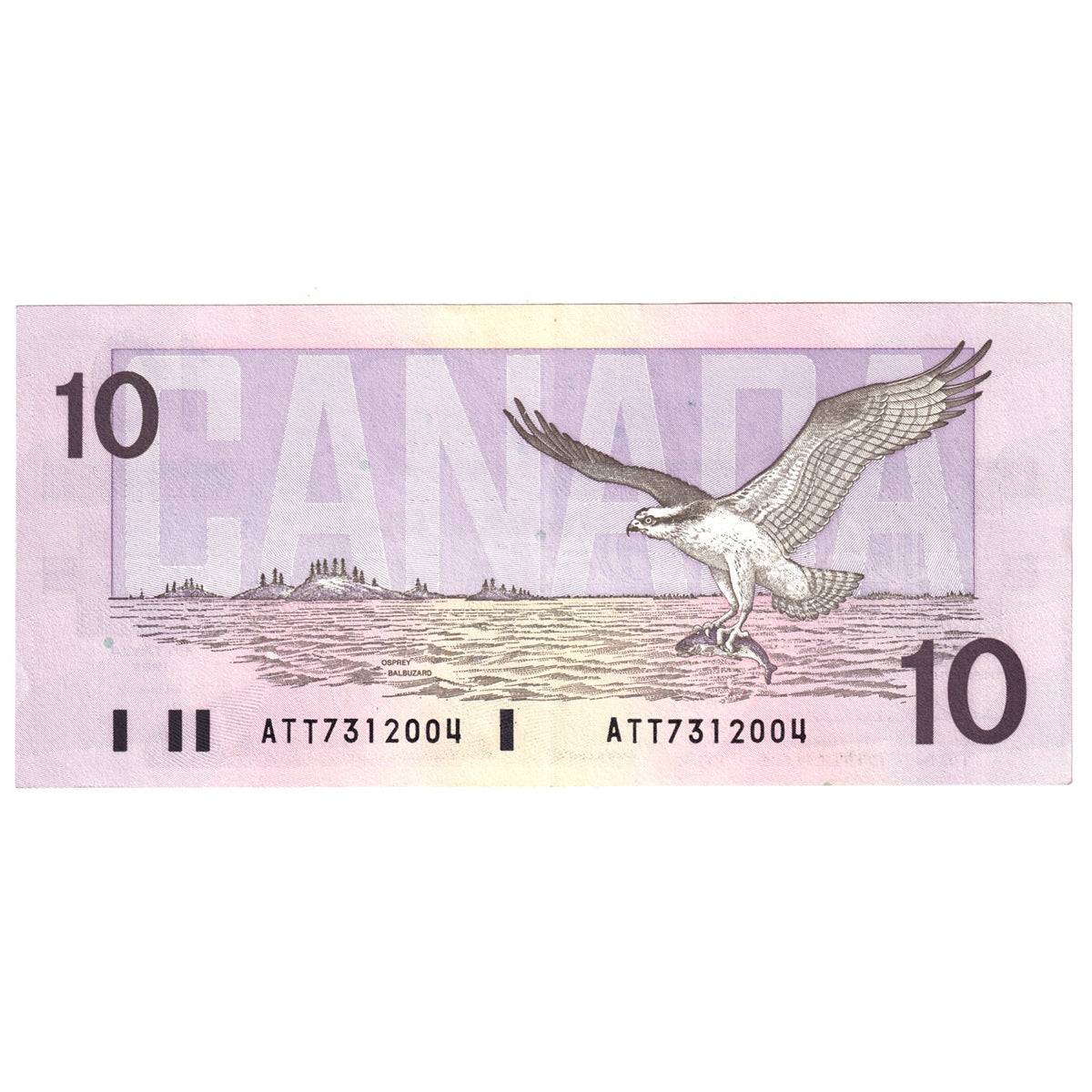 BC-57a 1989 Canada $10 Thiessen-Crow, ATT, Almost Uncirculated (AU50)