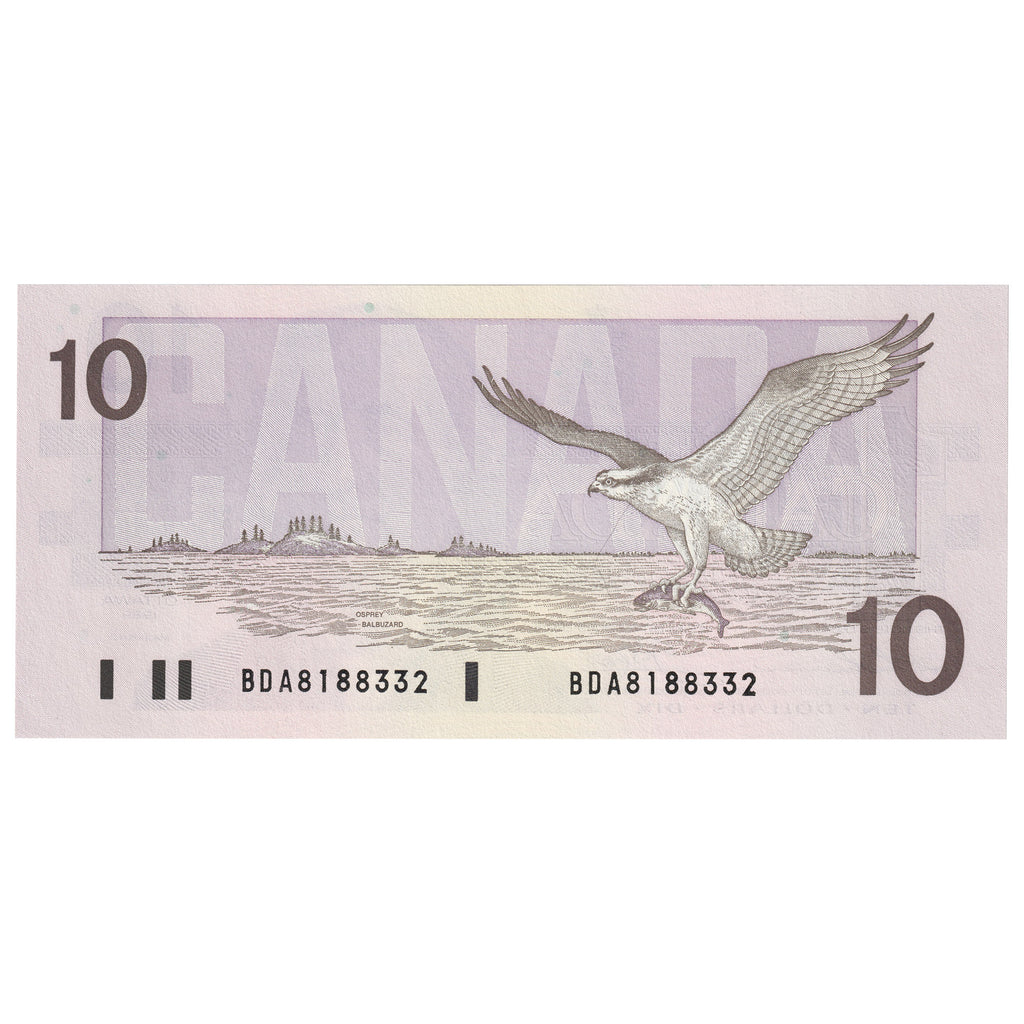 BC-57a 1989 Canada $10 Thiessen-Crow, BDA, AU-UNC