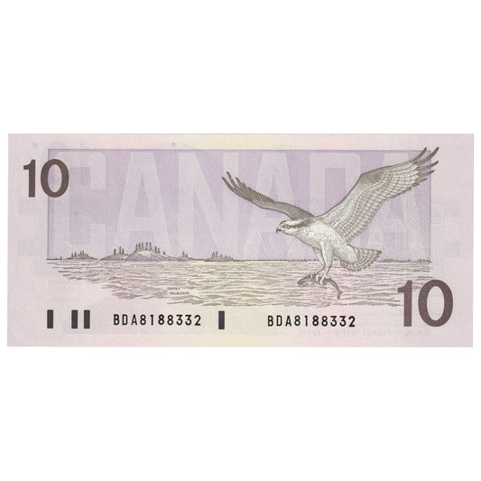 BC-57a 1989 Canada $10 Thiessen-Crow, BDA, AU-UNC