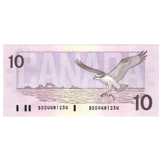 BC-57a 1989 Canada $10 Thiessen-Crow, BDD, AU-UNC