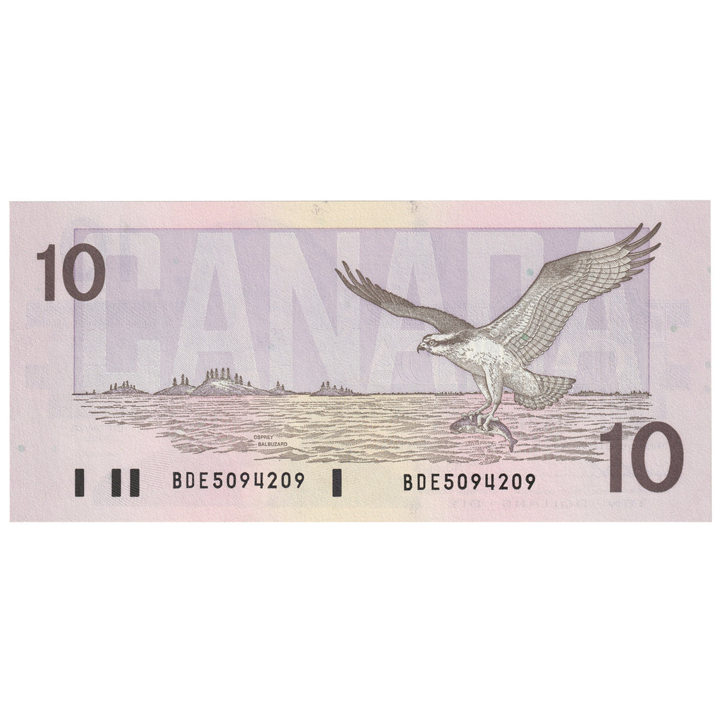 BC-57a 1989 Canada $10 Thiessen-Crow, BDE, AU-UNC
