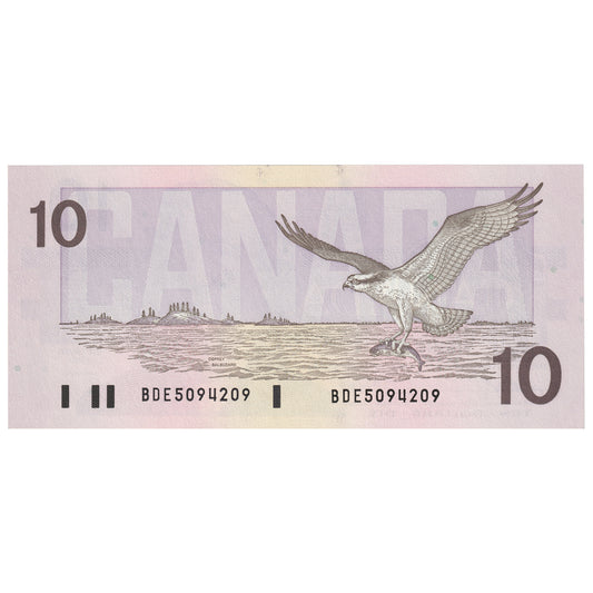 BC-57a 1989 Canada $10 Thiessen-Crow, BDE, AU-UNC