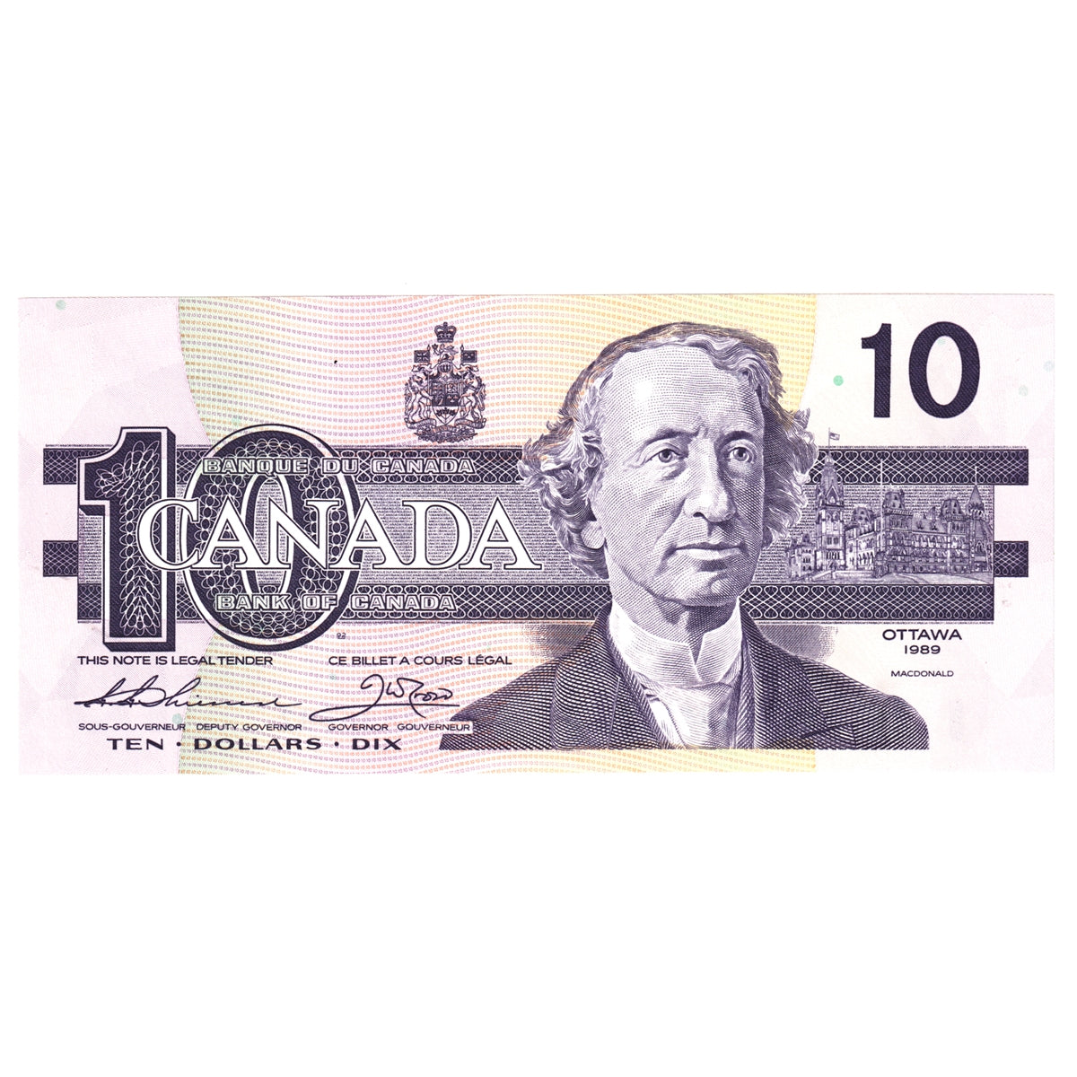 BC-57a 1989 Canada $10 Thiessen-Crow, BDG, Choice Uncirculated (CUNC63)