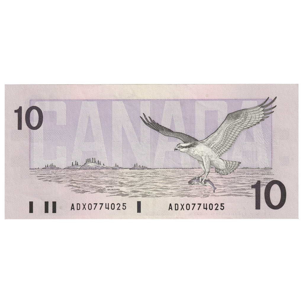 BC-57aA 1989 Canada $10 Thiessen-Crow, ADX, AU