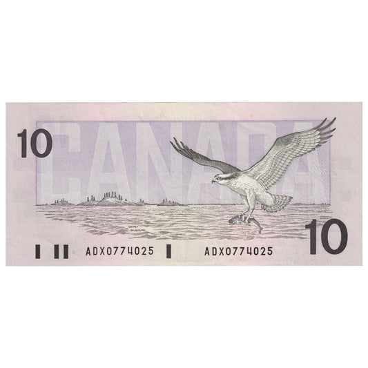 BC-57aA 1989 Canada $10 Thiessen-Crow, ADX, AU