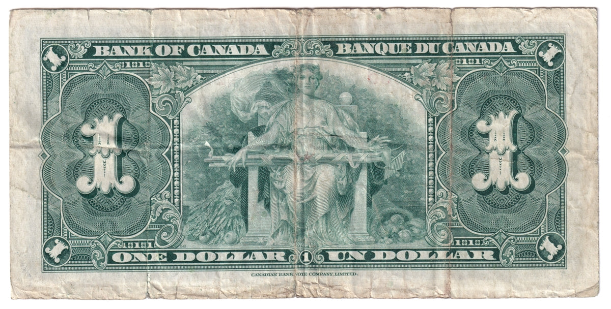 BC-21d 1937 Canada $1 Coyne-Towers, K/N, CIRC