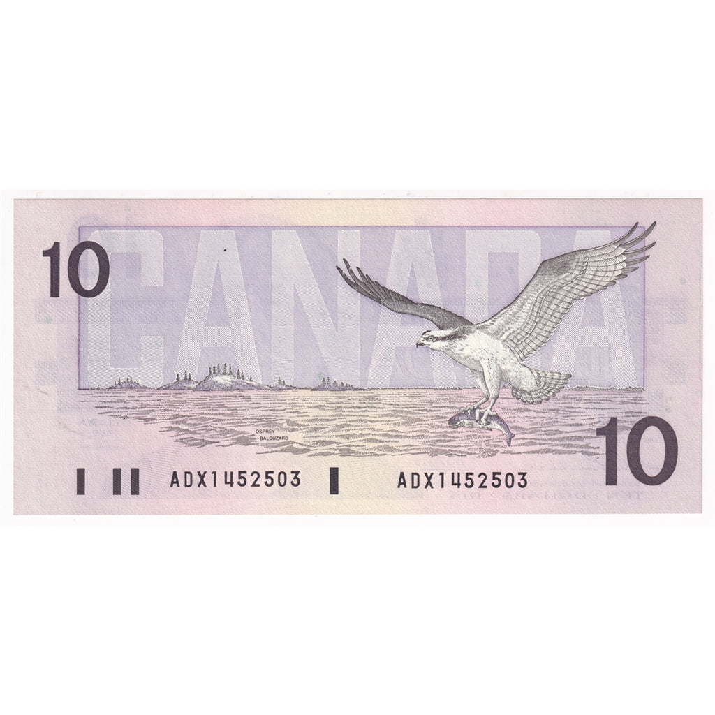 BC-57aA 1989 Canada $10 Thiessen-Crow, ADX, Choice Uncirculated (CUNC63)