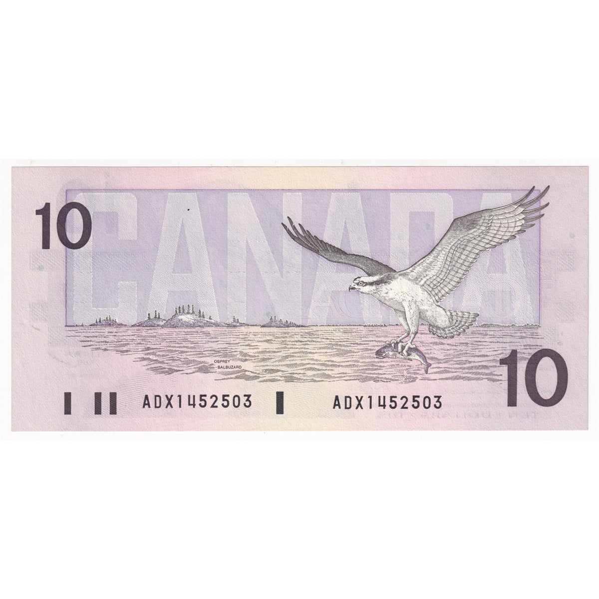 BC-57aA 1989 Canada $10 Thiessen-Crow, ADX, Choice Uncirculated (CUNC63)