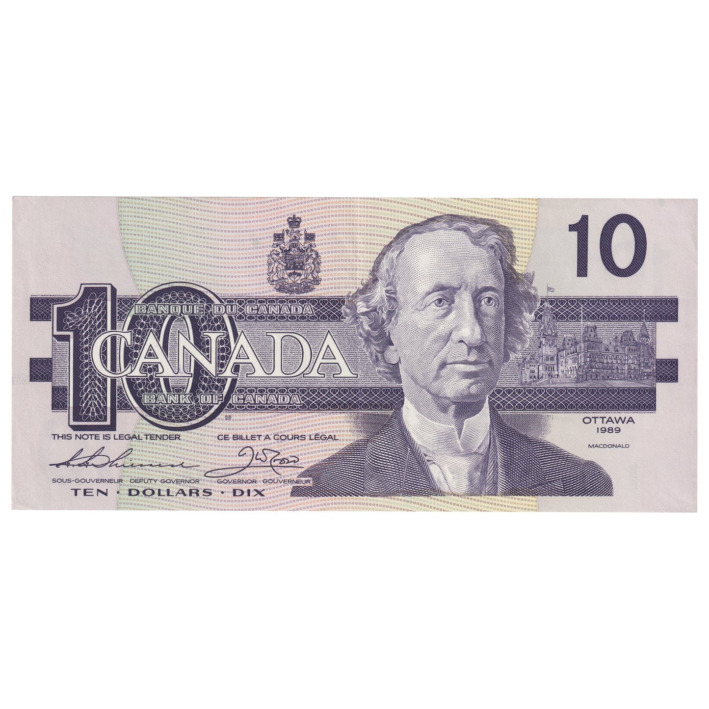 BC-57aA 1989 Canada $10 Thiessen-Crow, ADX, EF-AU (EF45)