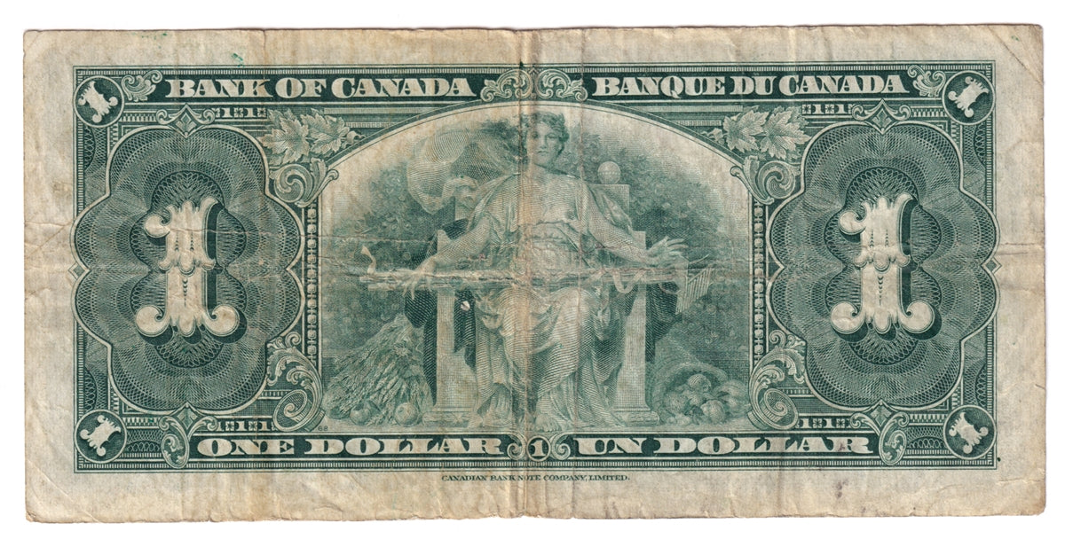 BC-21d 1937 Canada $1 Coyne-Towers, S/M, CIRC