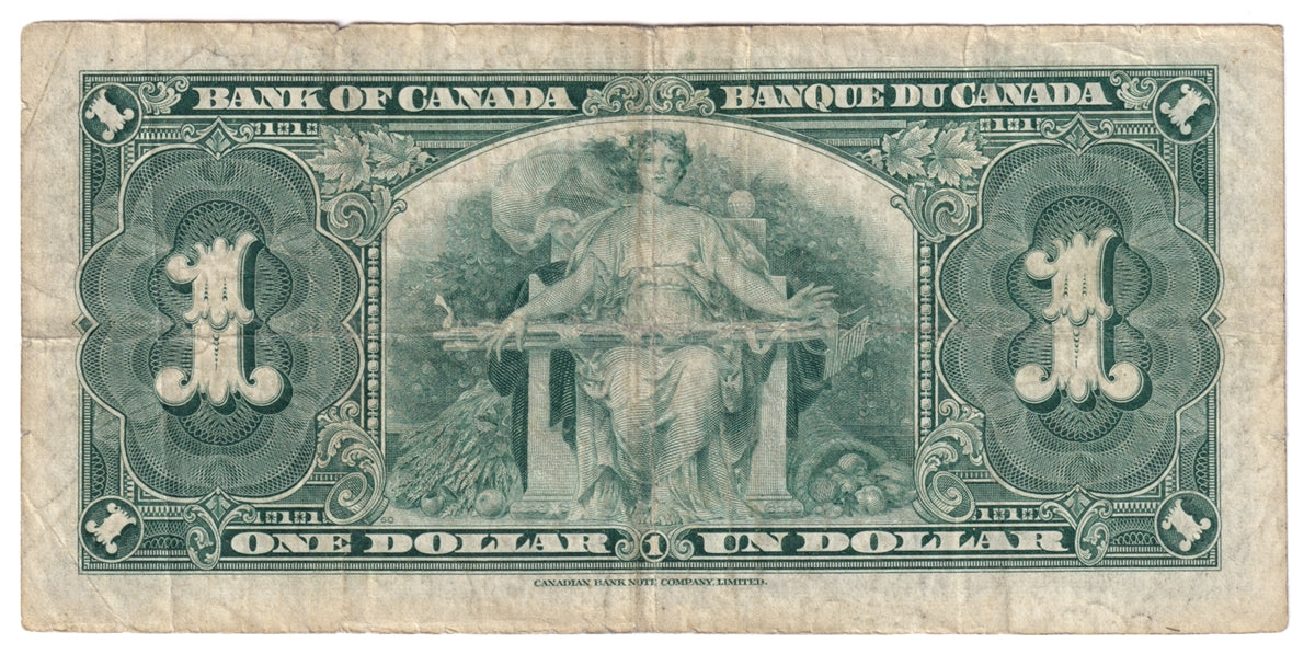 BC-21d 1937 Canada $1 Coyne-Towers, W/M, CIRC