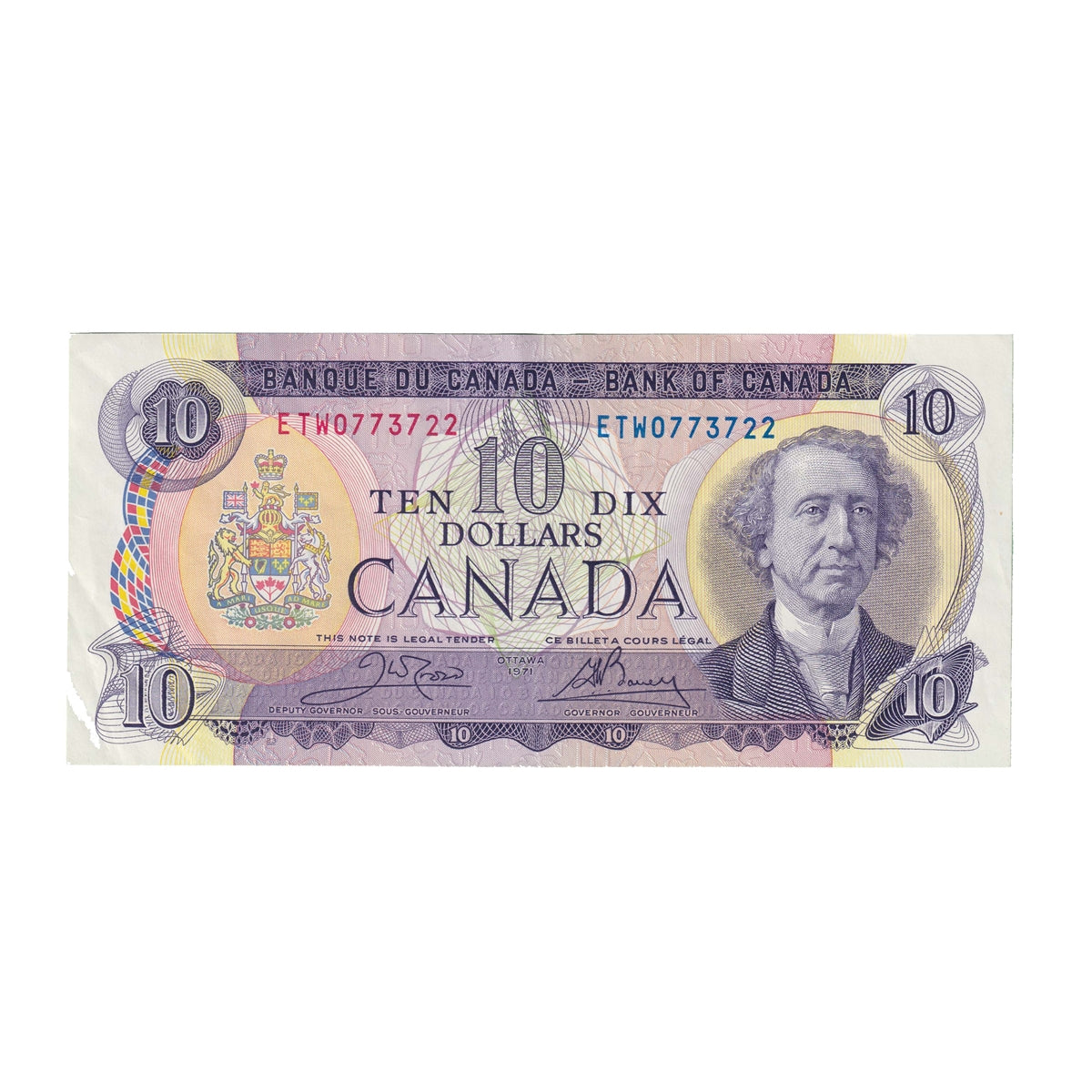 BC-49d 1971 Canada $10 Crow-Bouey, ETW, Circ