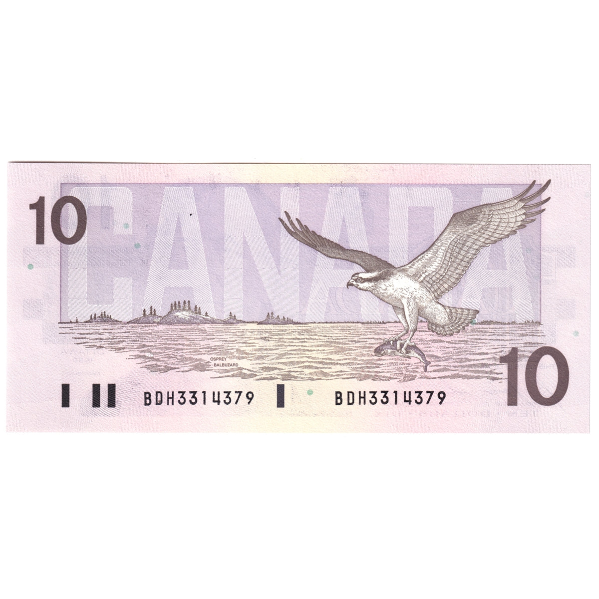 BC-57b 1989 Canada $10 Bonin-Thiessen, BDH, CUNC