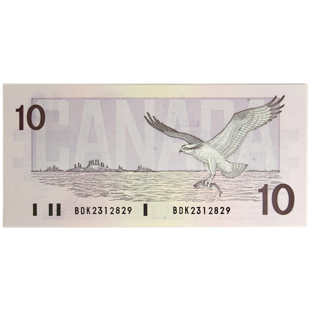 BC-57b 1989 Canada $10 Bonin-Thiessen, BDK, CUNC