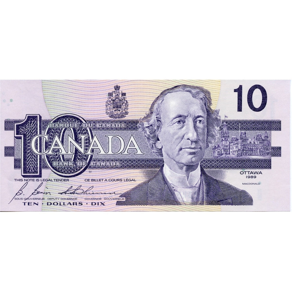 BC-57b 1989 Canada $10 Bonin-Thiessen, BDW, Uncirculated (MS60)